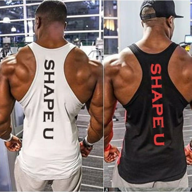 Bodybuilding Tank Top Fitness Singlets Muscle Vest Jersey Gym Men T-shirt 